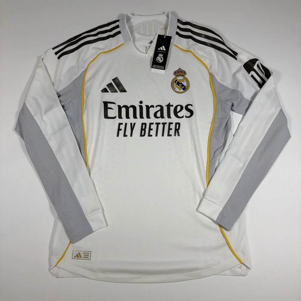 Adidas Real Madrid 25/26 Long Sleeve Home Authentic Jersey Size M JN8866 $160
